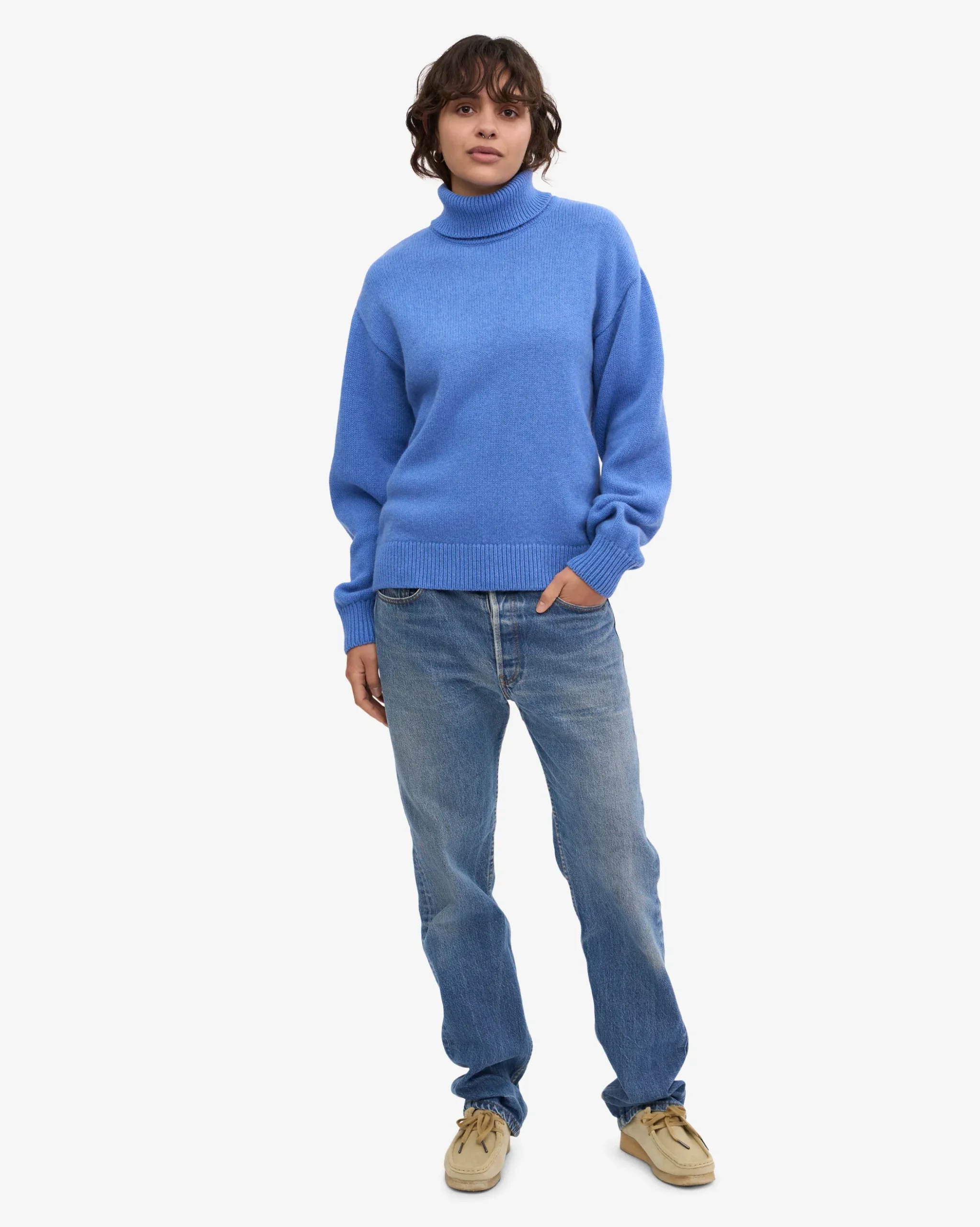 Merino Wool Turtleneck - Snow Melange