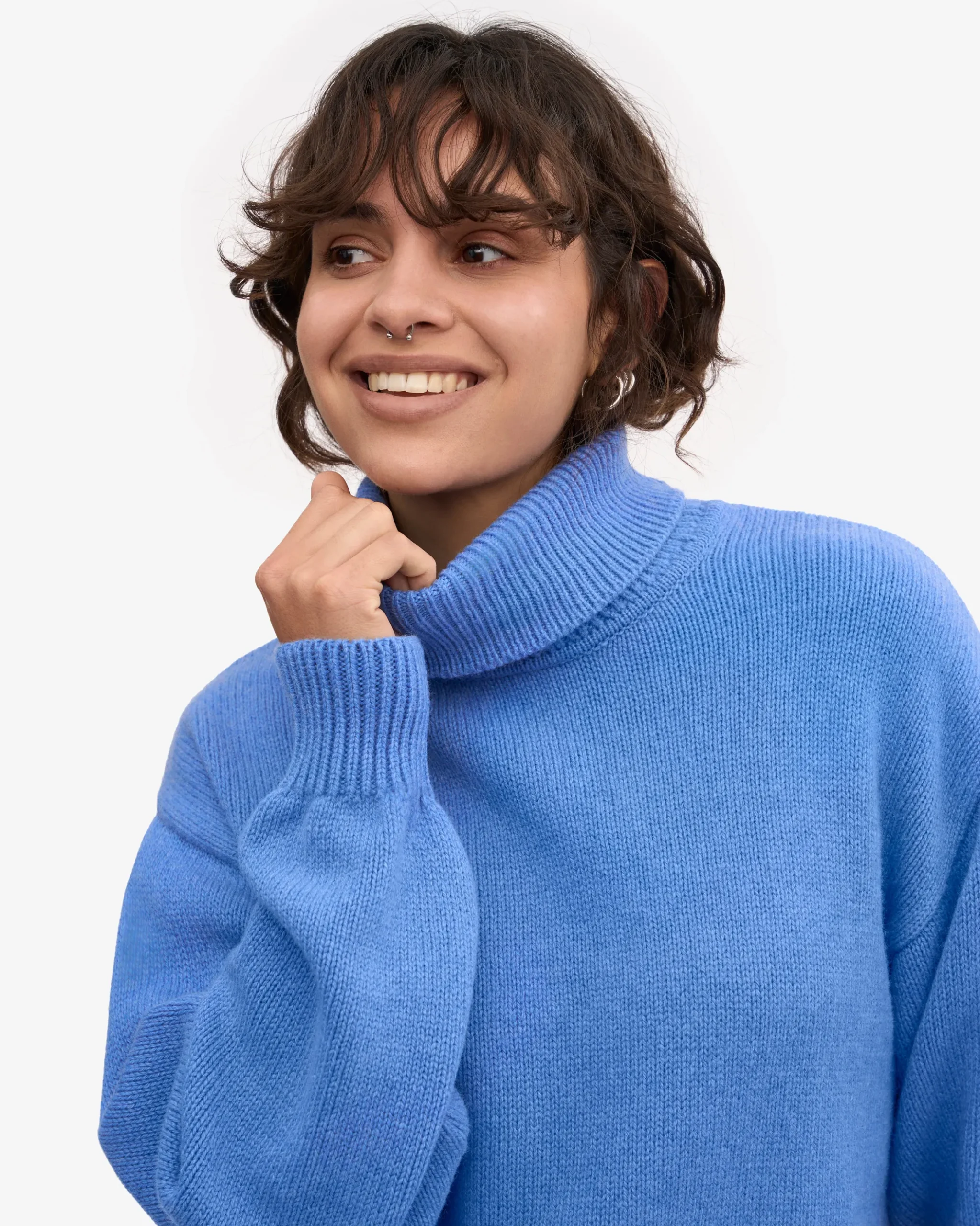 Merino Wool Turtleneck - Snow Melange