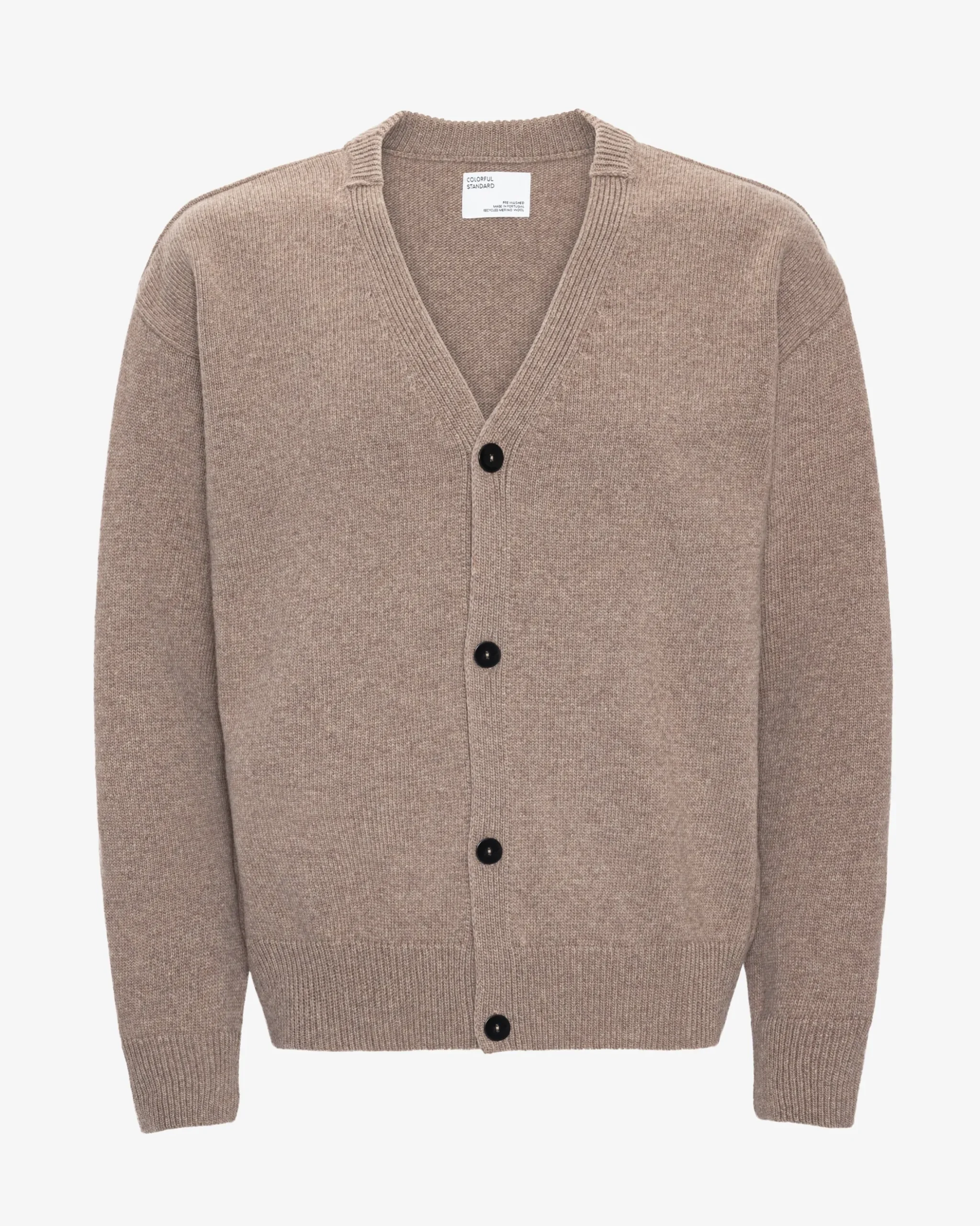 Merino Wool V-Neck Cardigan - Warm Taupe