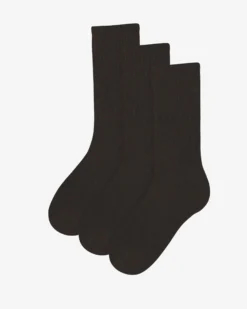 Organic Active Sock - Coffee Brown (3-Pack)