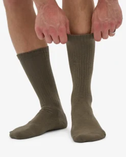 Organic Active Sock - Dusty Olive (3-Pack)