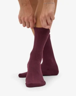 Organic Active Sock - Oxblood Red