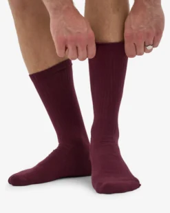 Organic Active Sock - Oxblood Red (3-Pack)
