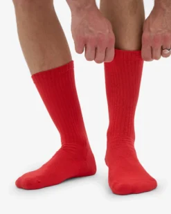 Organic Active Sock - Red Tangerine (3-Pack)