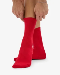 Organic Active Sock - Red Tangerine