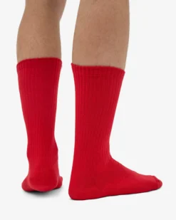 Organic Active Sock - Scarlet Red (3-Pack)