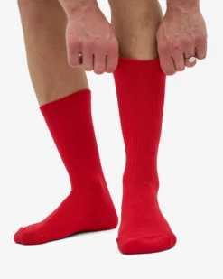 Organic Active Sock - Scarlet Red (3-Pack)