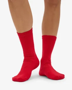 Organic Active Sock - Scarlet Red (3-Pack)