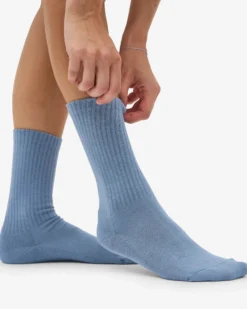 Organic Active Sock - Steel Blue