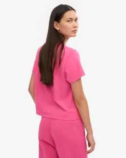 Organic Boxy Crop Tee - Bubblegum Pink