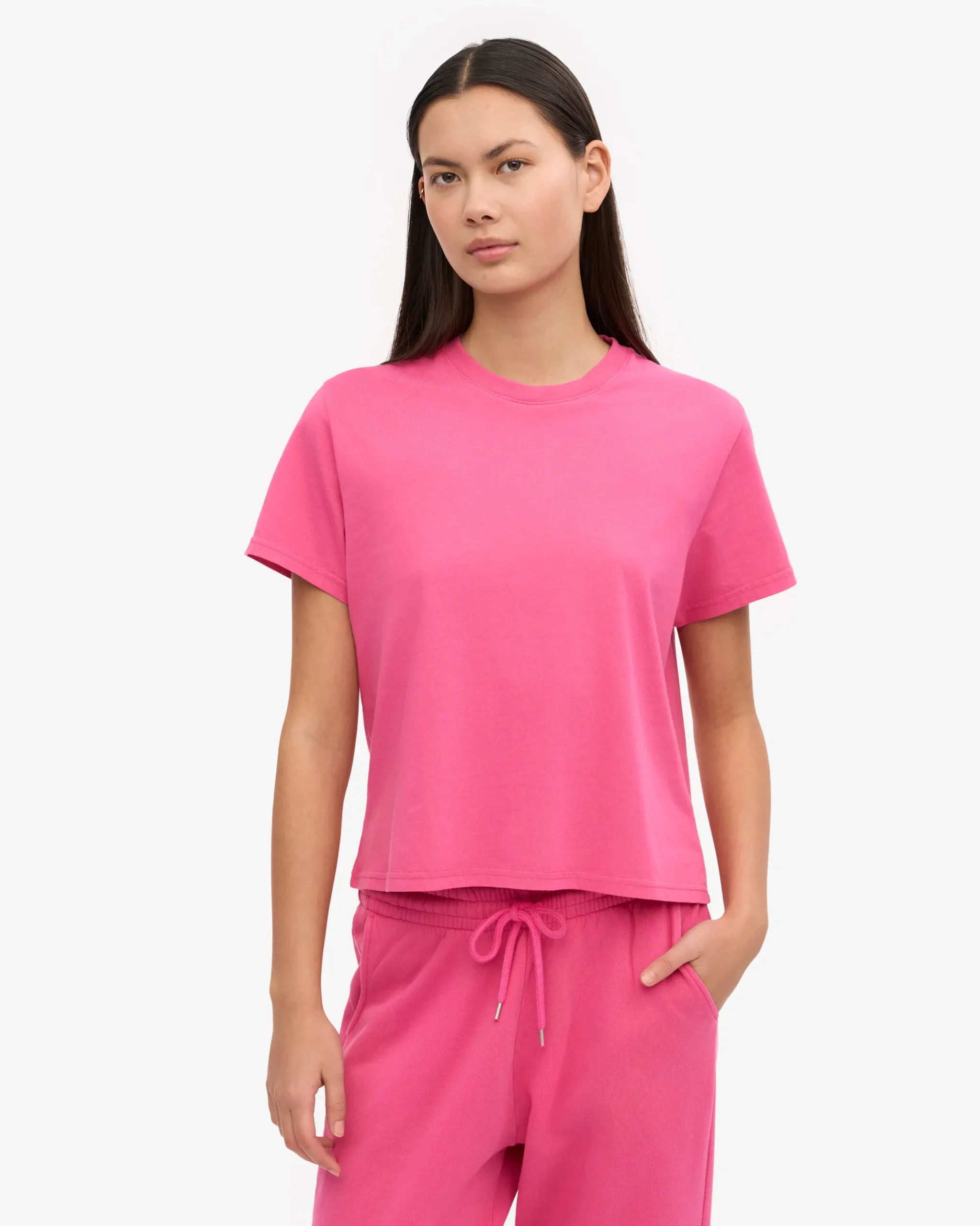 Organic Boxy Crop Tee - Bubblegum Pink