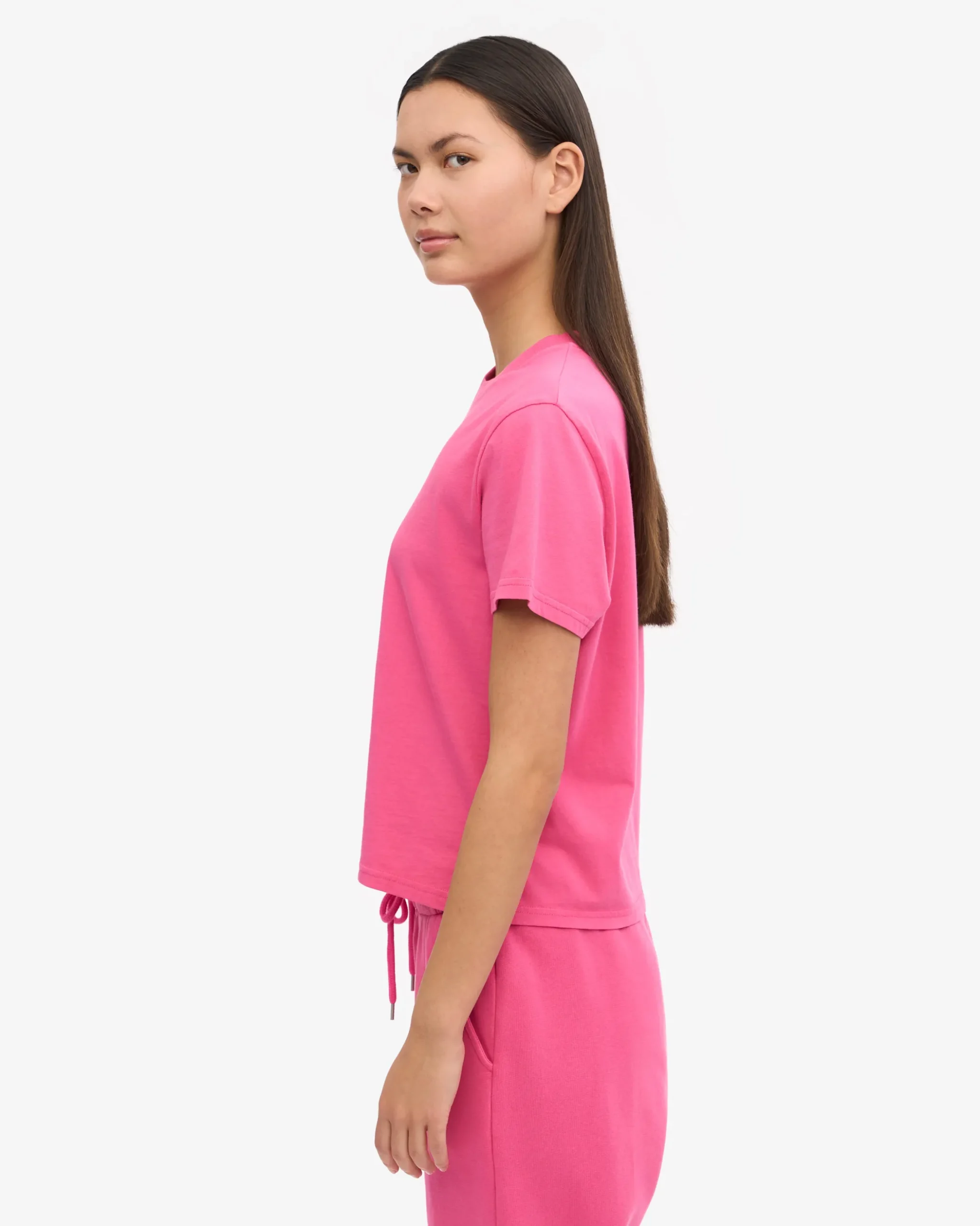 Organic Boxy Crop Tee - Bubblegum Pink
