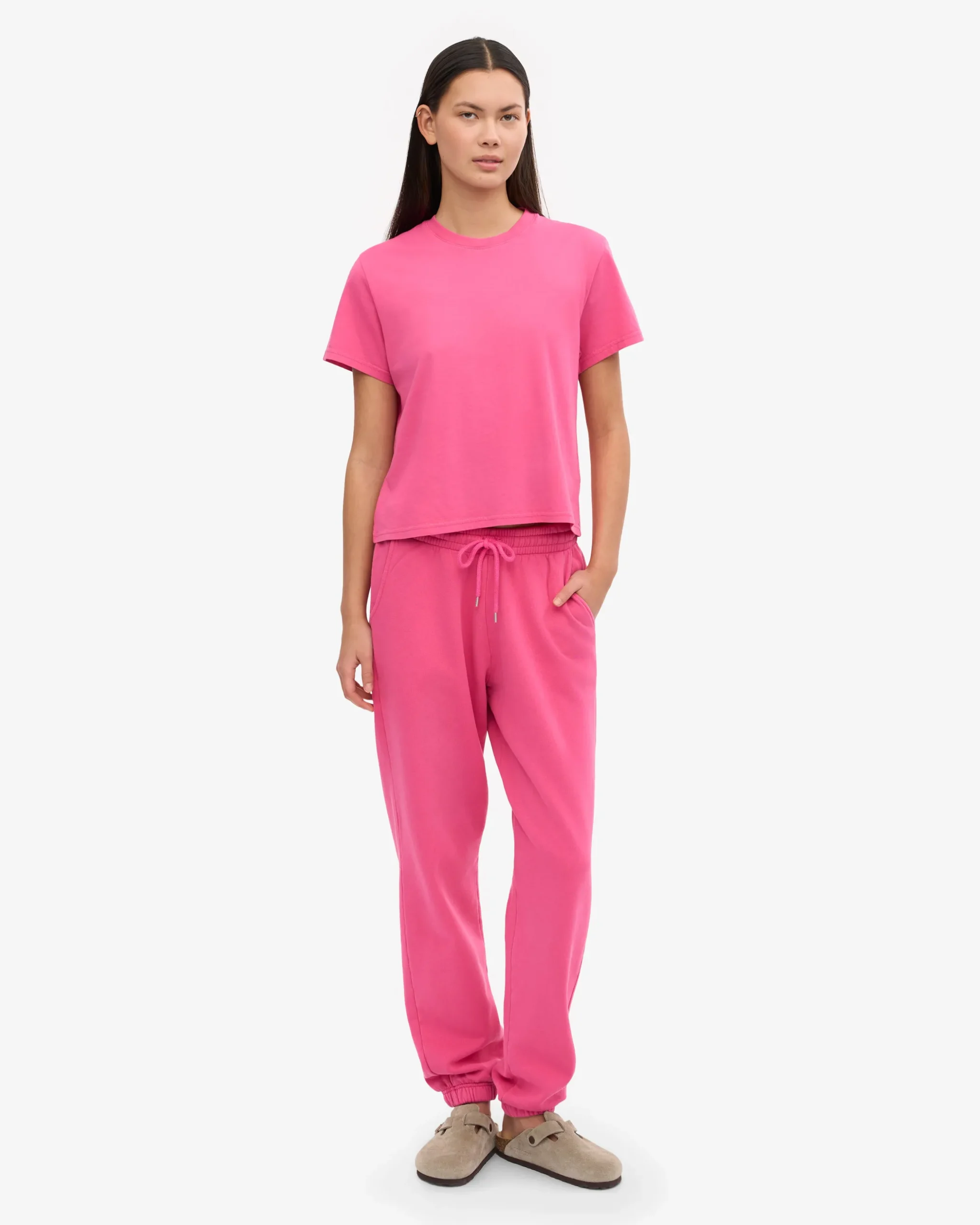 Organic Boxy Crop Tee - Bubblegum Pink