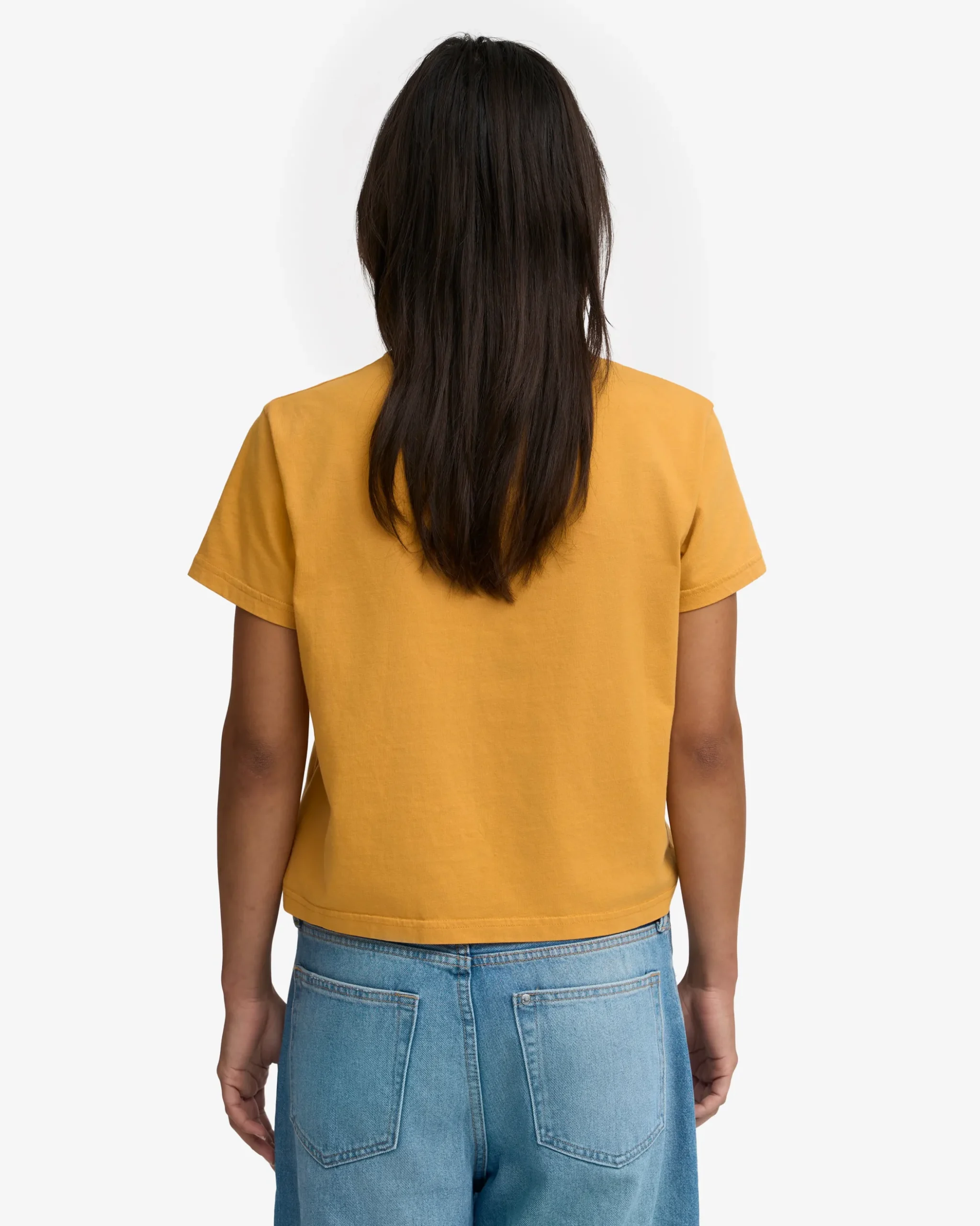 Organic Boxy Crop Tee - Burned Yellow