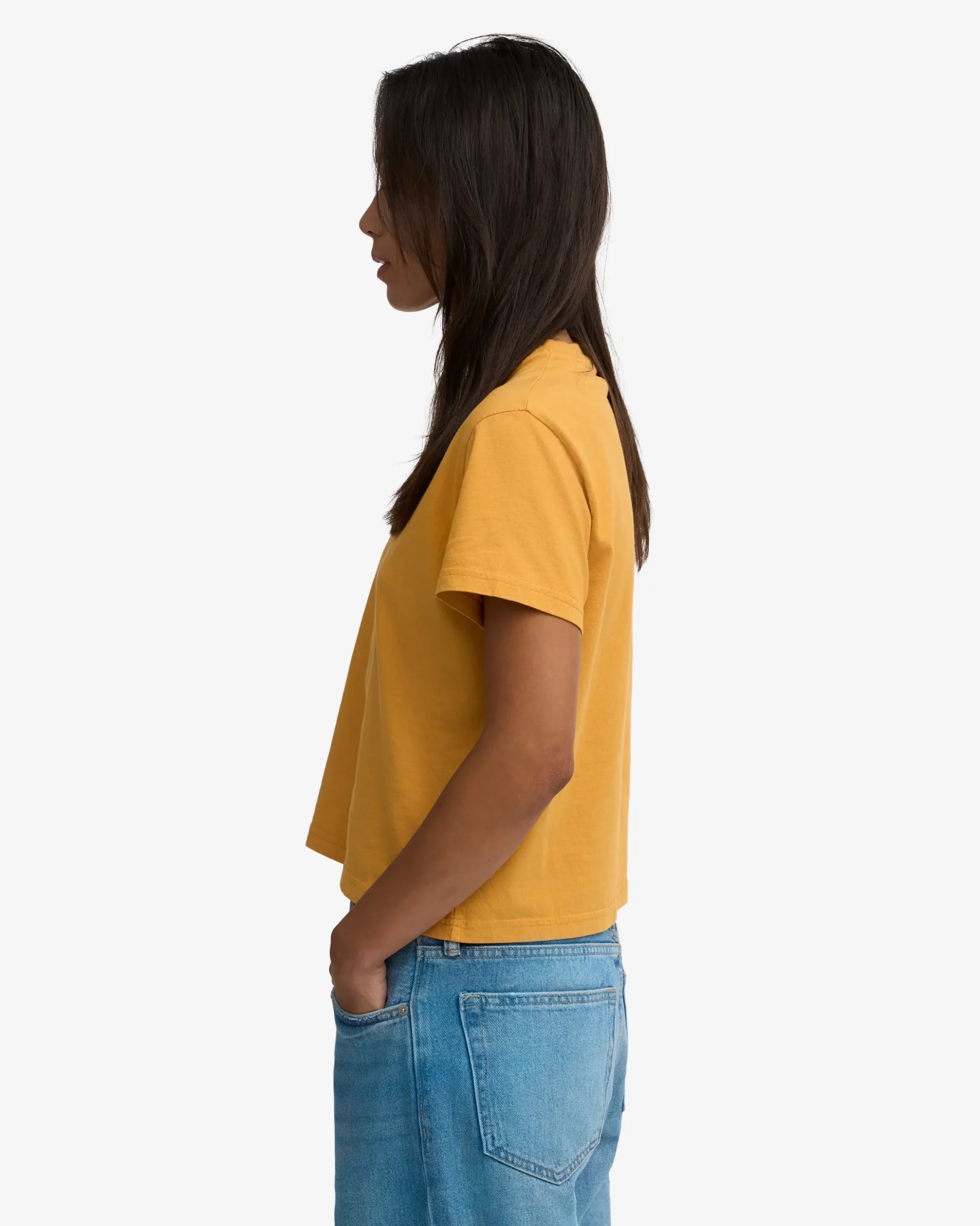 Organic Boxy Crop Tee - Burned Yellow