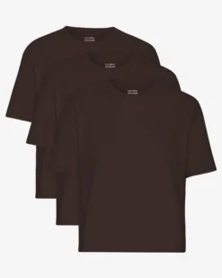 Organic Boxy Crop Tee - Coffee Brown (3-Pack)