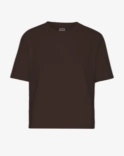Organic Boxy Crop Tee - Coffee Brown