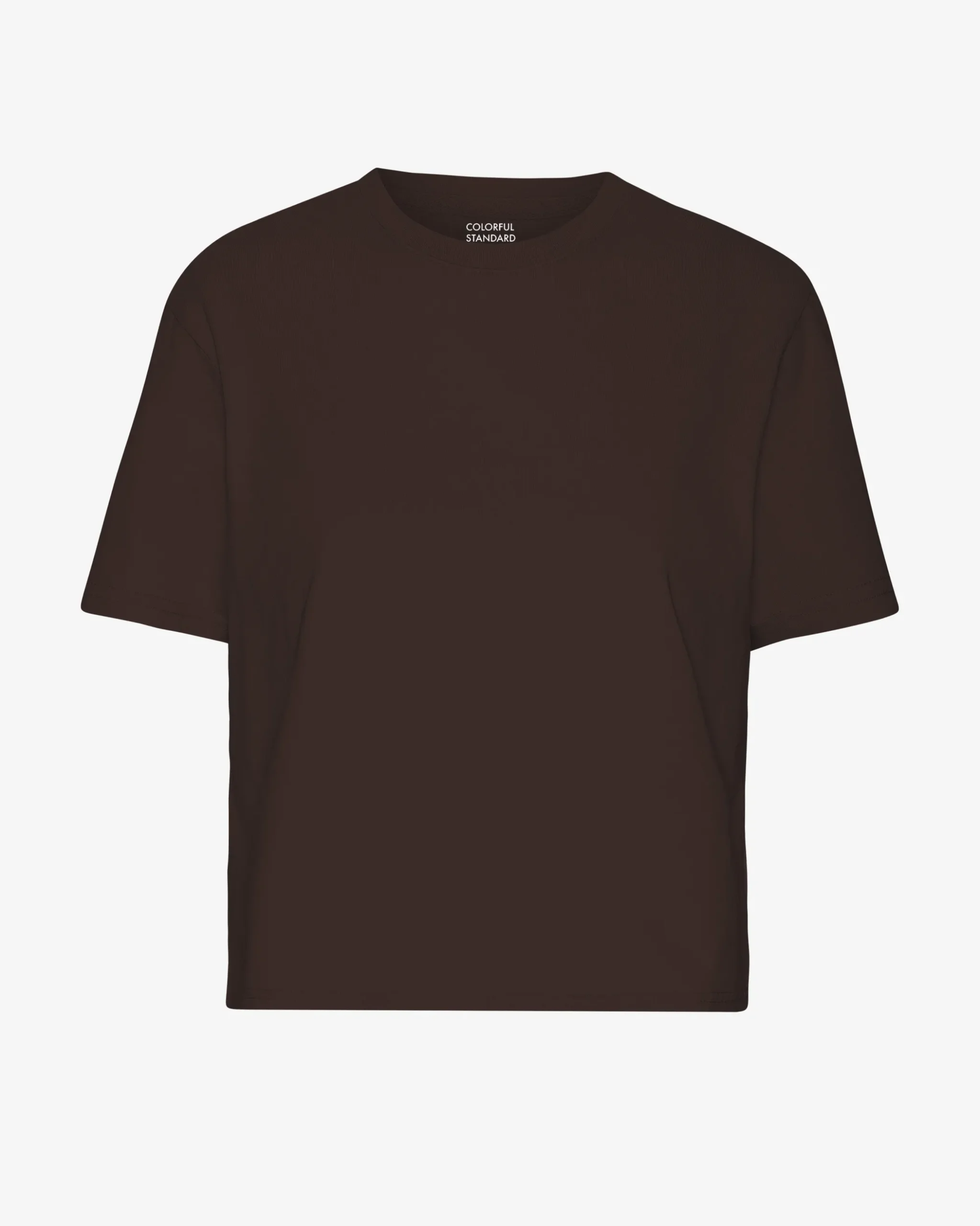 Organic Boxy Crop Tee - Coffee Brown