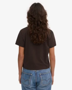 Organic Boxy Crop Tee - Coffee Brown