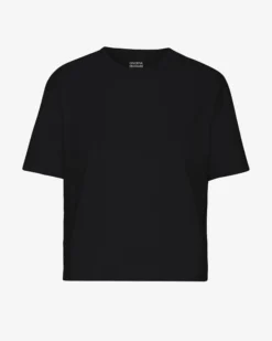 Organic Boxy Crop Tee - Deep Black