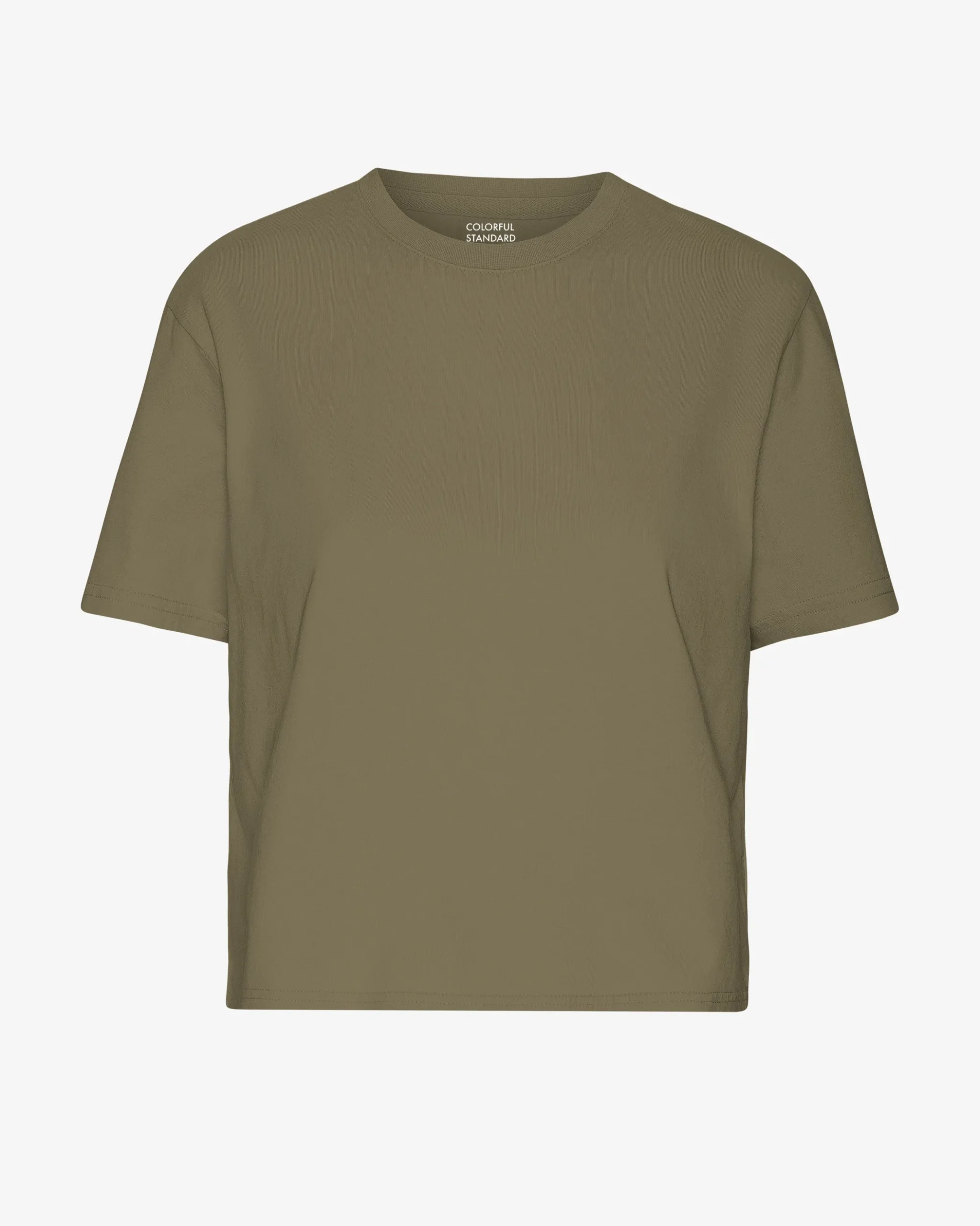 Organic Boxy Crop Tee - Dusty Olive