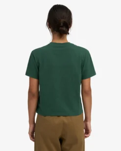 Organic Boxy Crop Tee - Emerald Green