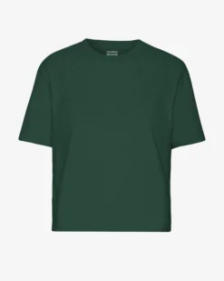 Organic Boxy Crop Tee - Emerald Green