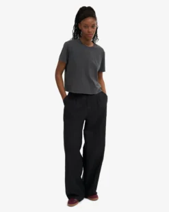 Organic Boxy Crop Tee - Faded Black (3-Pack)