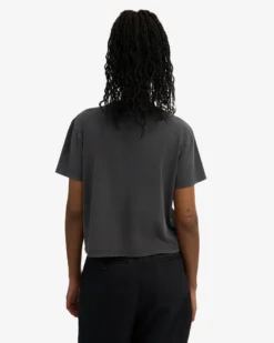 Organic Boxy Crop Tee - Faded Black