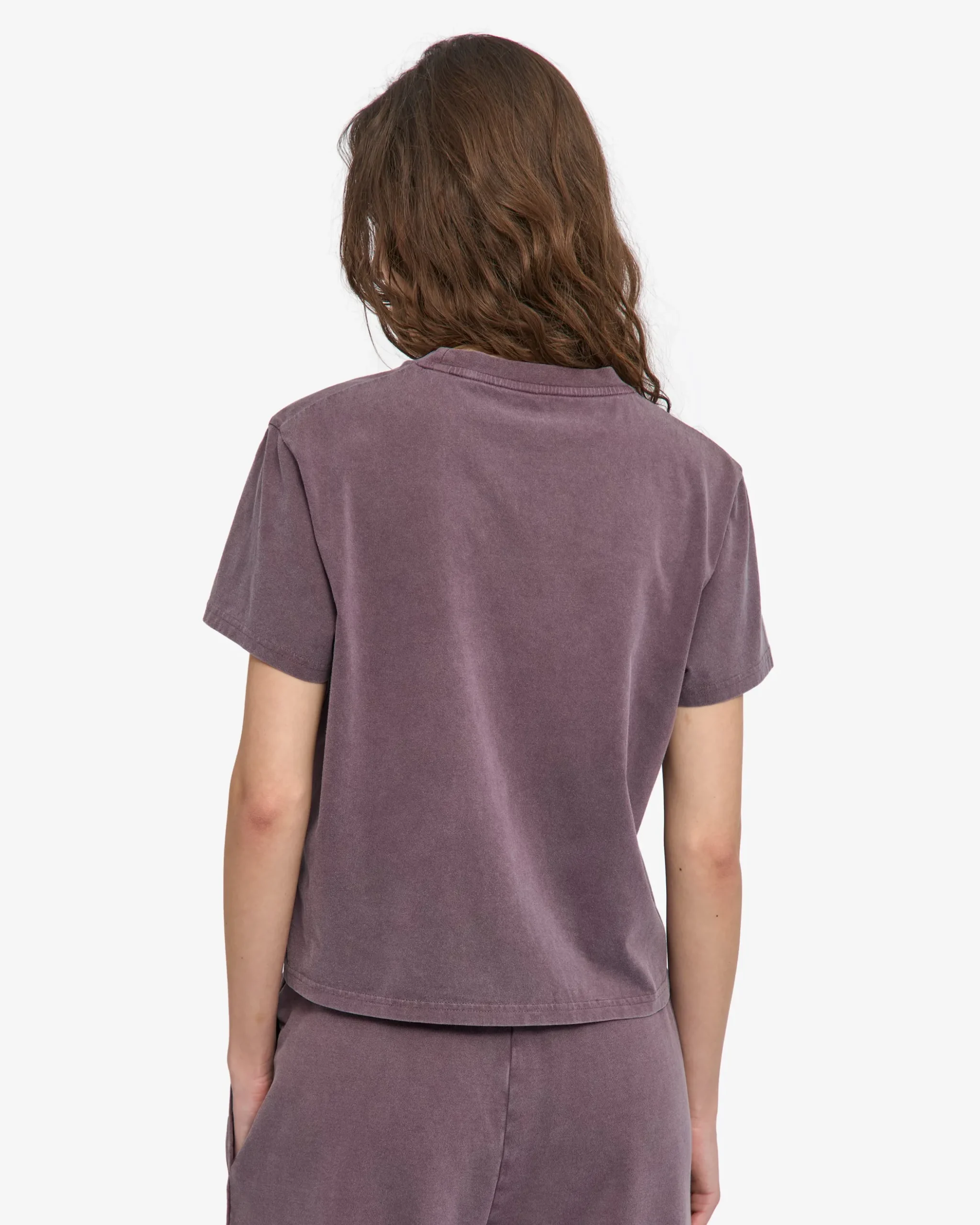 Organic Boxy Crop Tee - Faded Grape