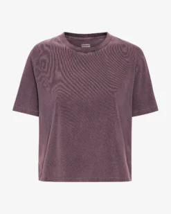 Organic Boxy Crop Tee - Faded Grape