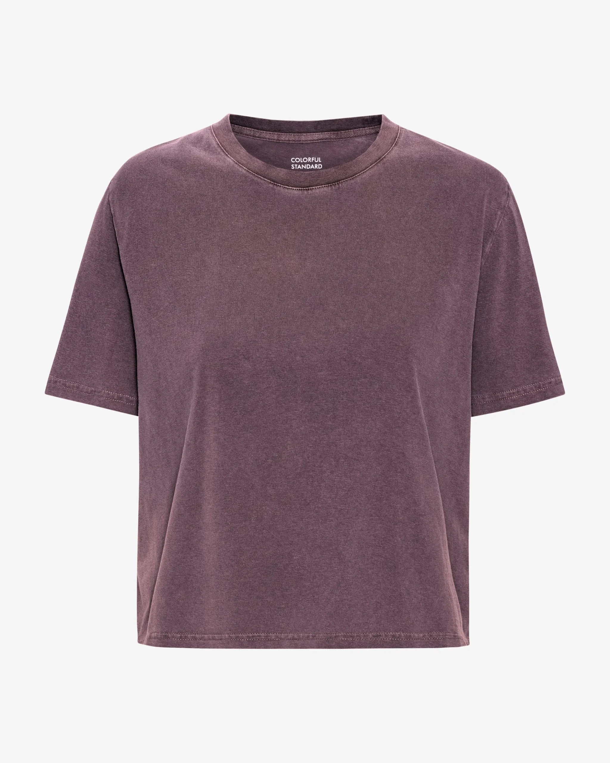Organic Boxy Crop Tee - Faded Grape