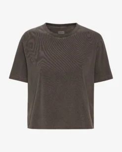 Organic Boxy Crop Tee - Faded Mud