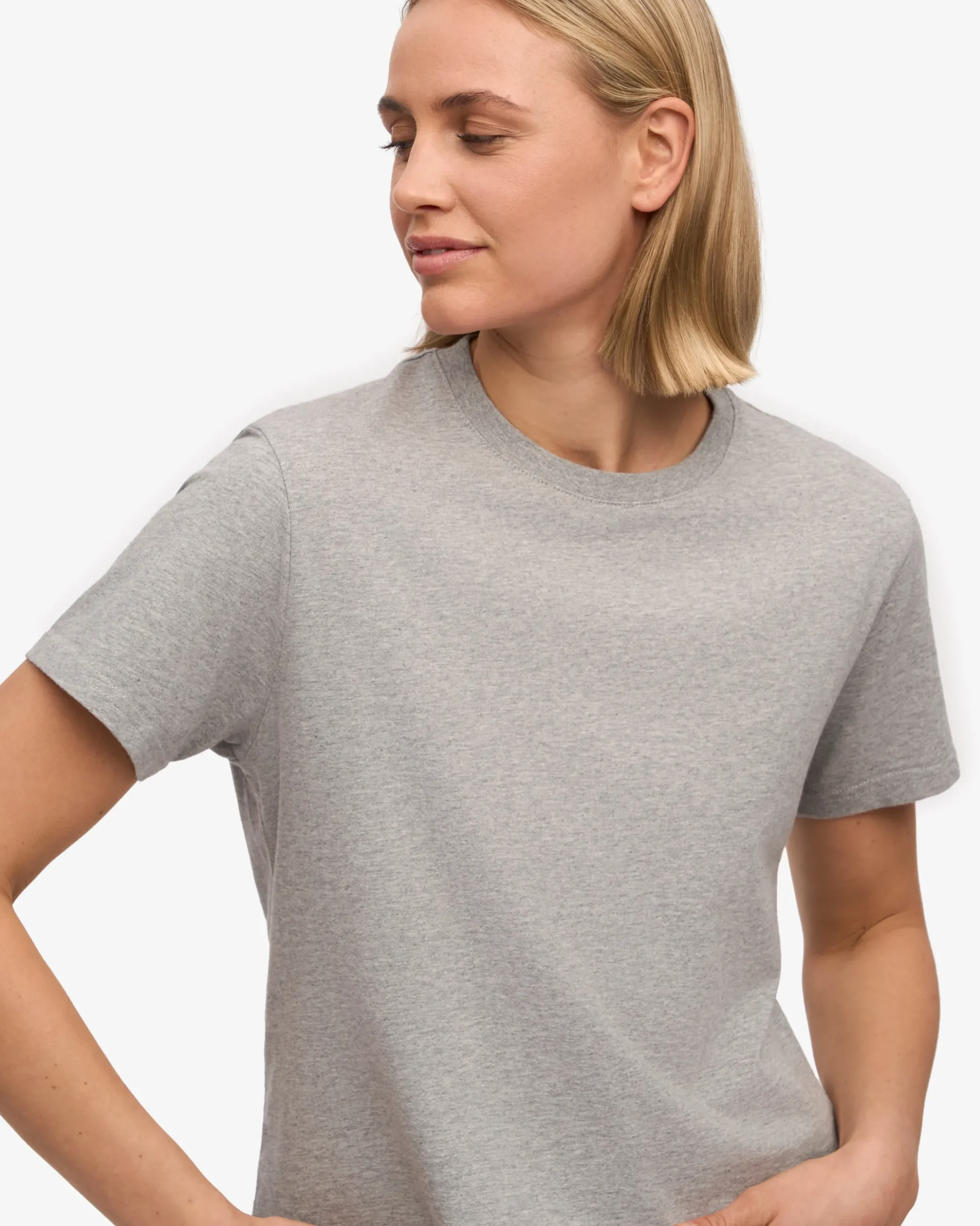 Organic Boxy Crop Tee - Heather Grey (3-Pack)
