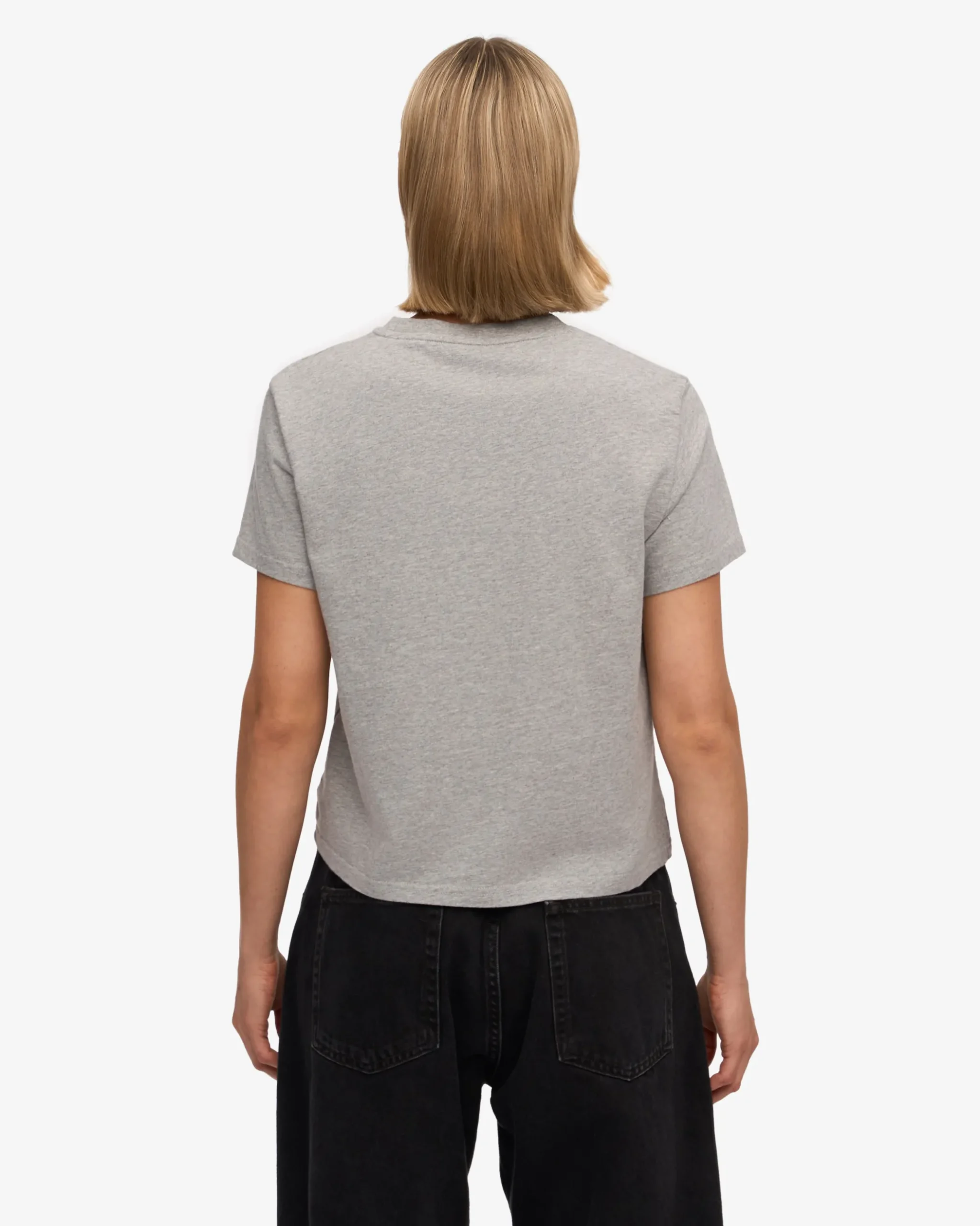 Organic Boxy Crop Tee - Heather Grey (3-Pack)