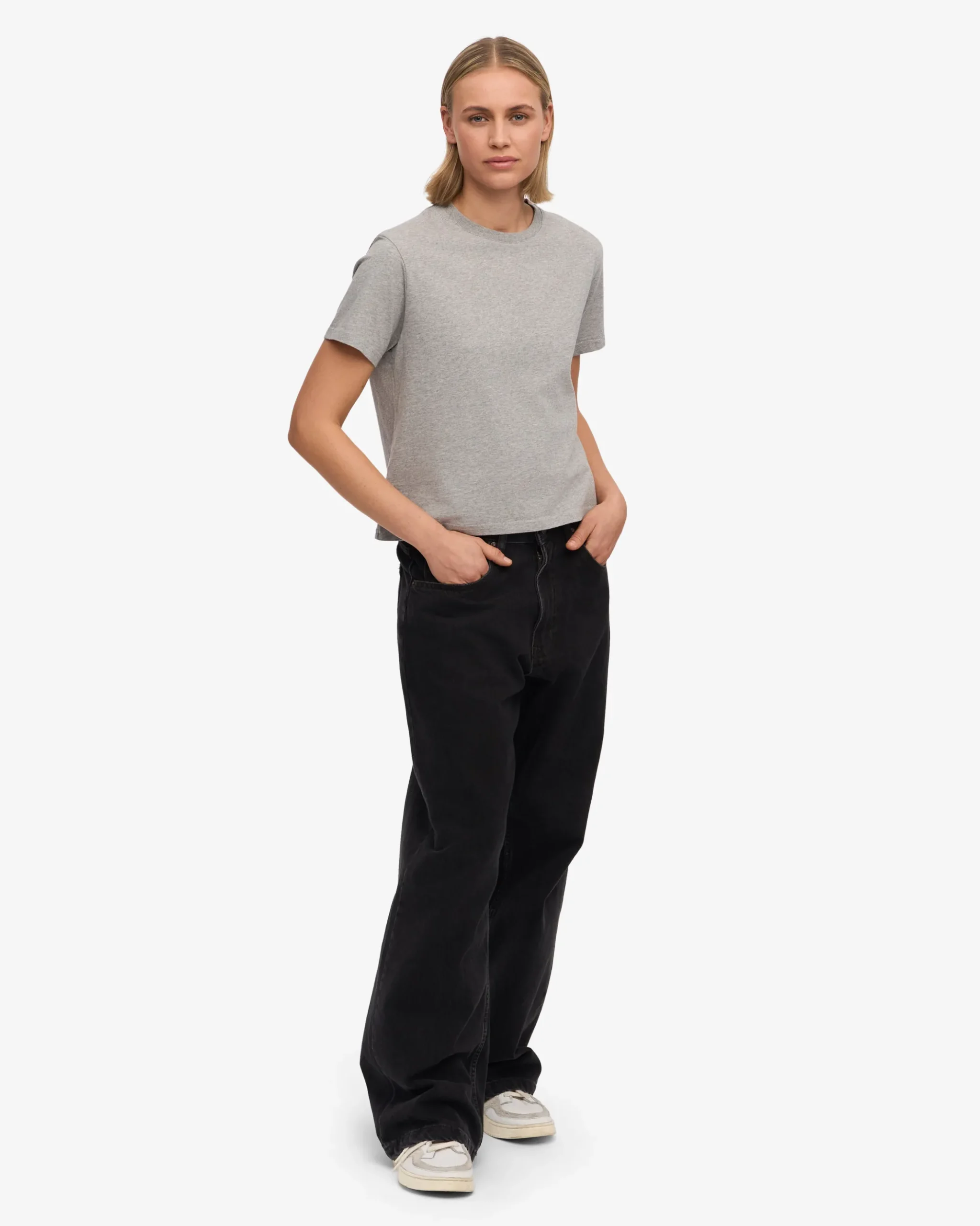 Organic Boxy Crop Tee - Heather Grey (3-Pack)