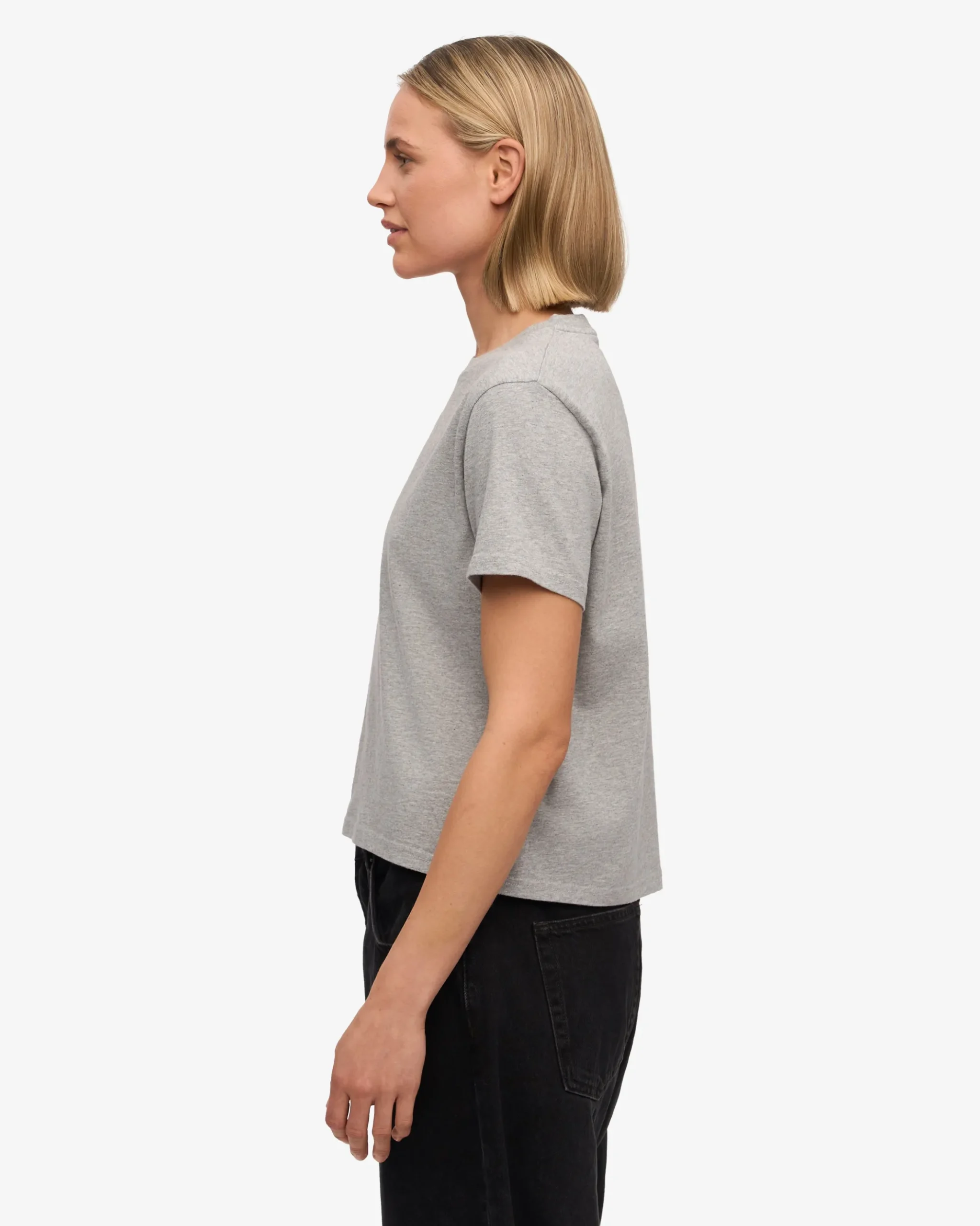 Organic Boxy Crop Tee - Heather Grey (3-Pack)