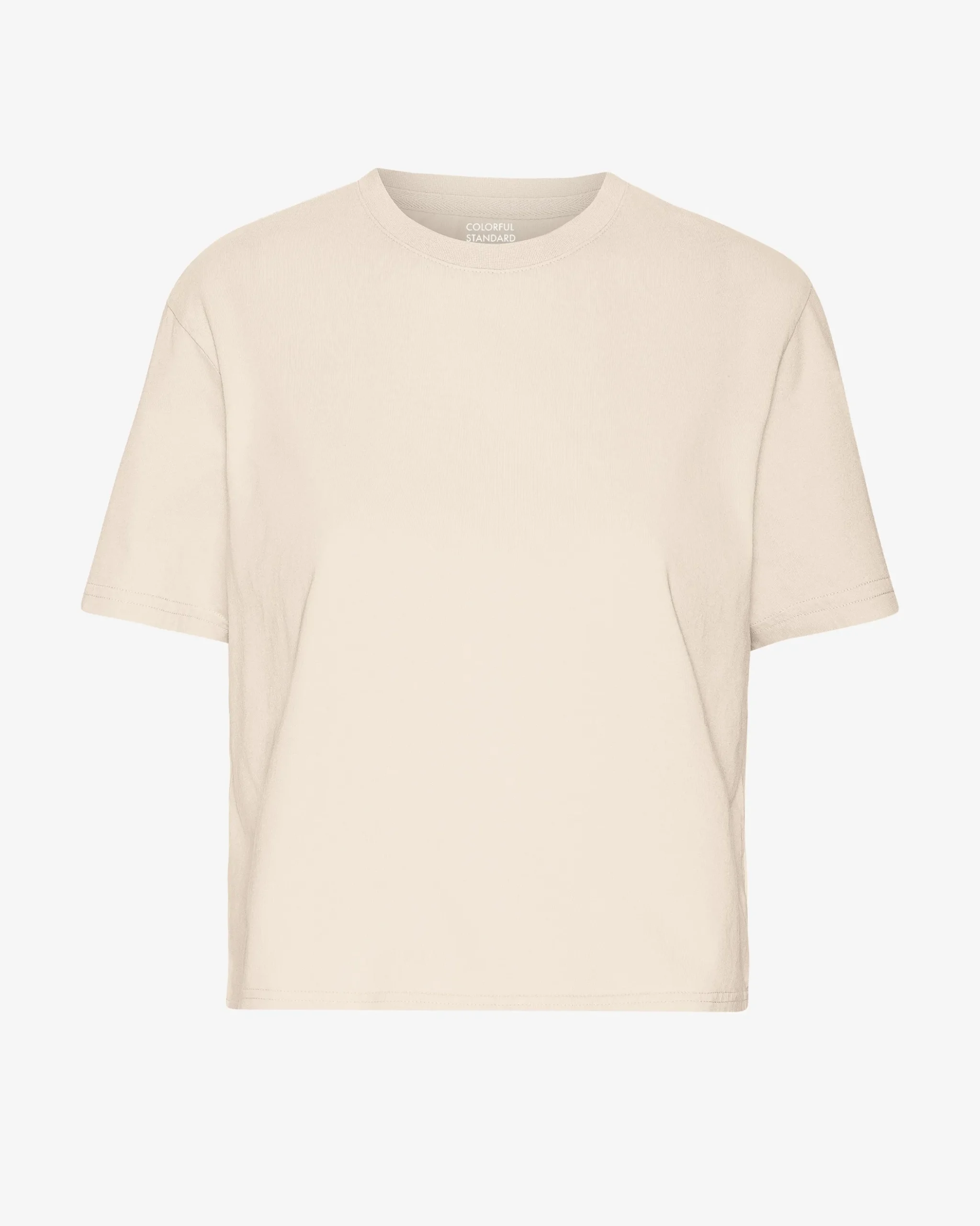 Organic Boxy Crop Tee - Ivory White