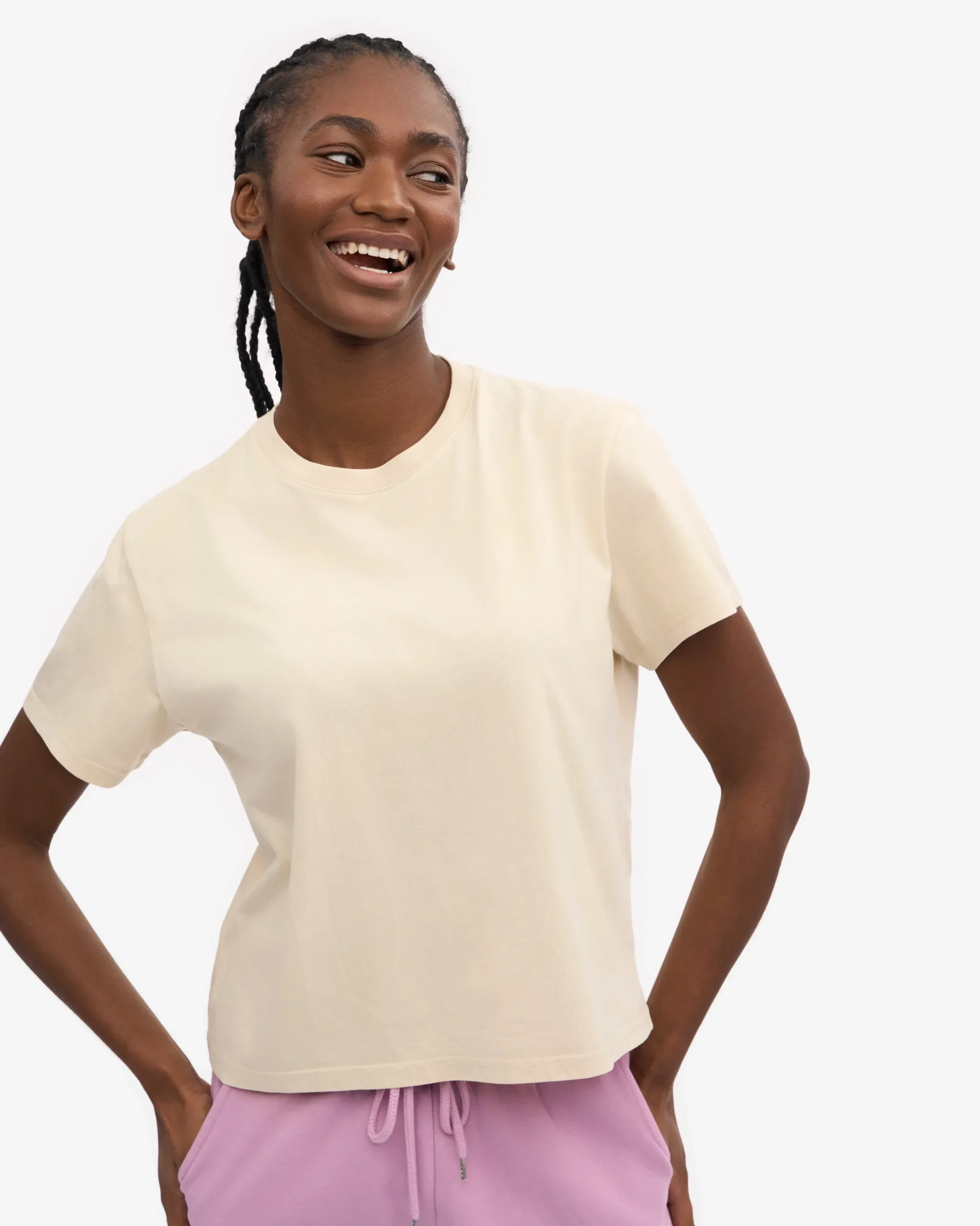 Organic Boxy Crop Tee - Ivory White