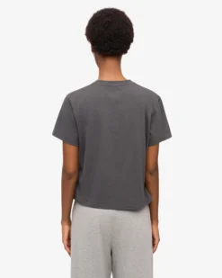Organic Boxy Crop Tee - Lava Grey