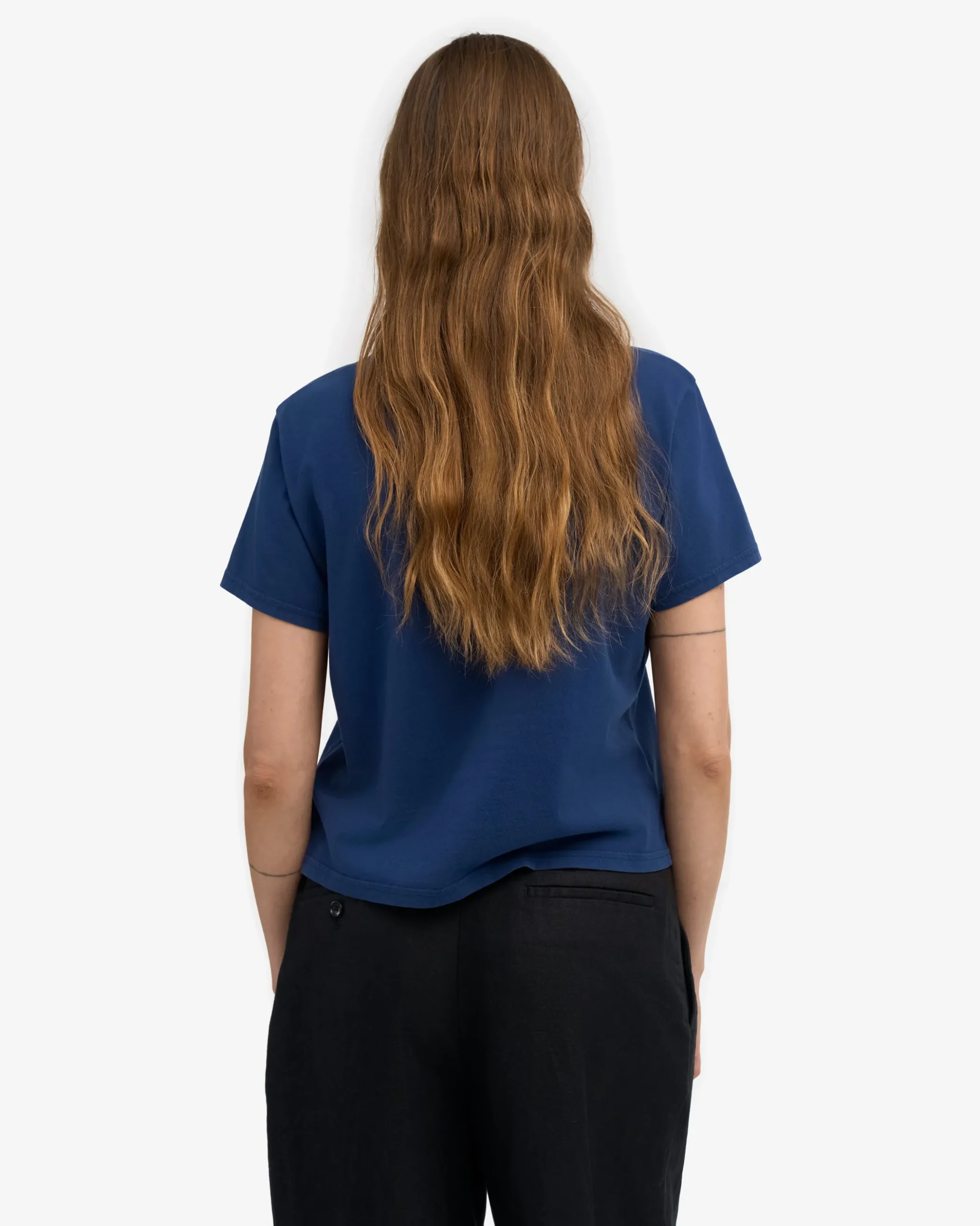 Organic Boxy Crop Tee - Marine Blue (3-Pack)
