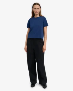 Organic Boxy Crop Tee - Marine Blue (3-Pack)