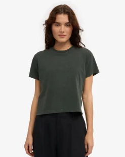 Organic Boxy Crop Tee - Midnight Forest