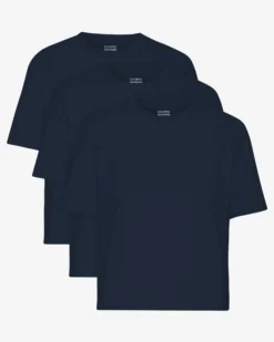 Organic Boxy Crop Tee - Navy Blue (3-Pack)