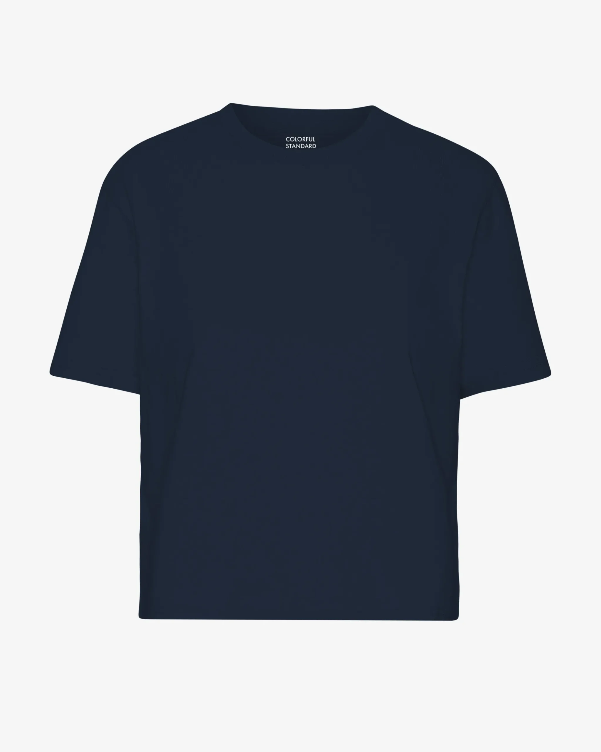 Organic Boxy Crop Tee - Navy Blue