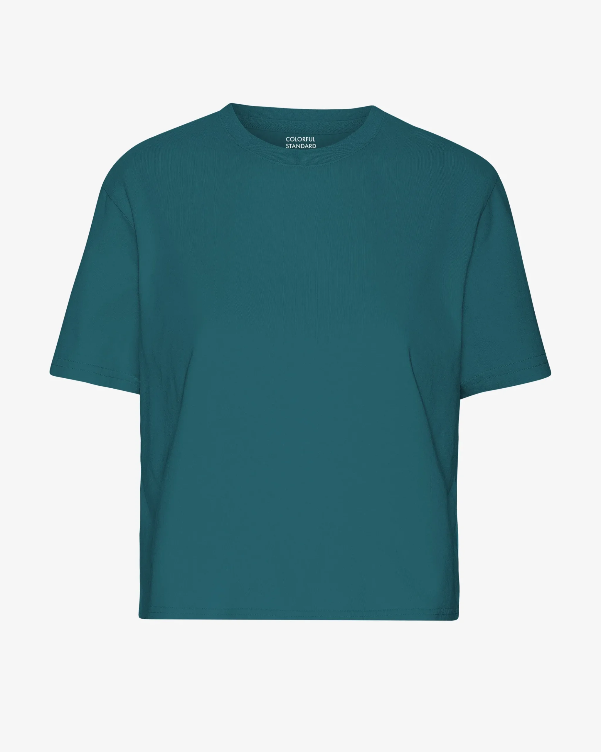 Organic Boxy Crop Tee - Ocean Green