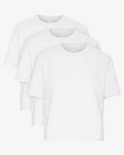 Organic Boxy Crop Tee - Optical White (3-Pack)