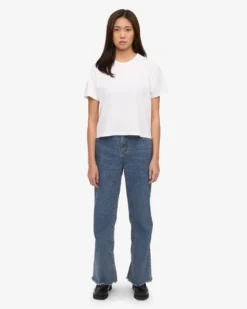 Organic Boxy Crop Tee - Optical White