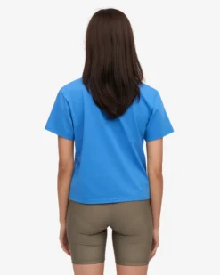 Organic Boxy Crop Tee - Pacific Blue
