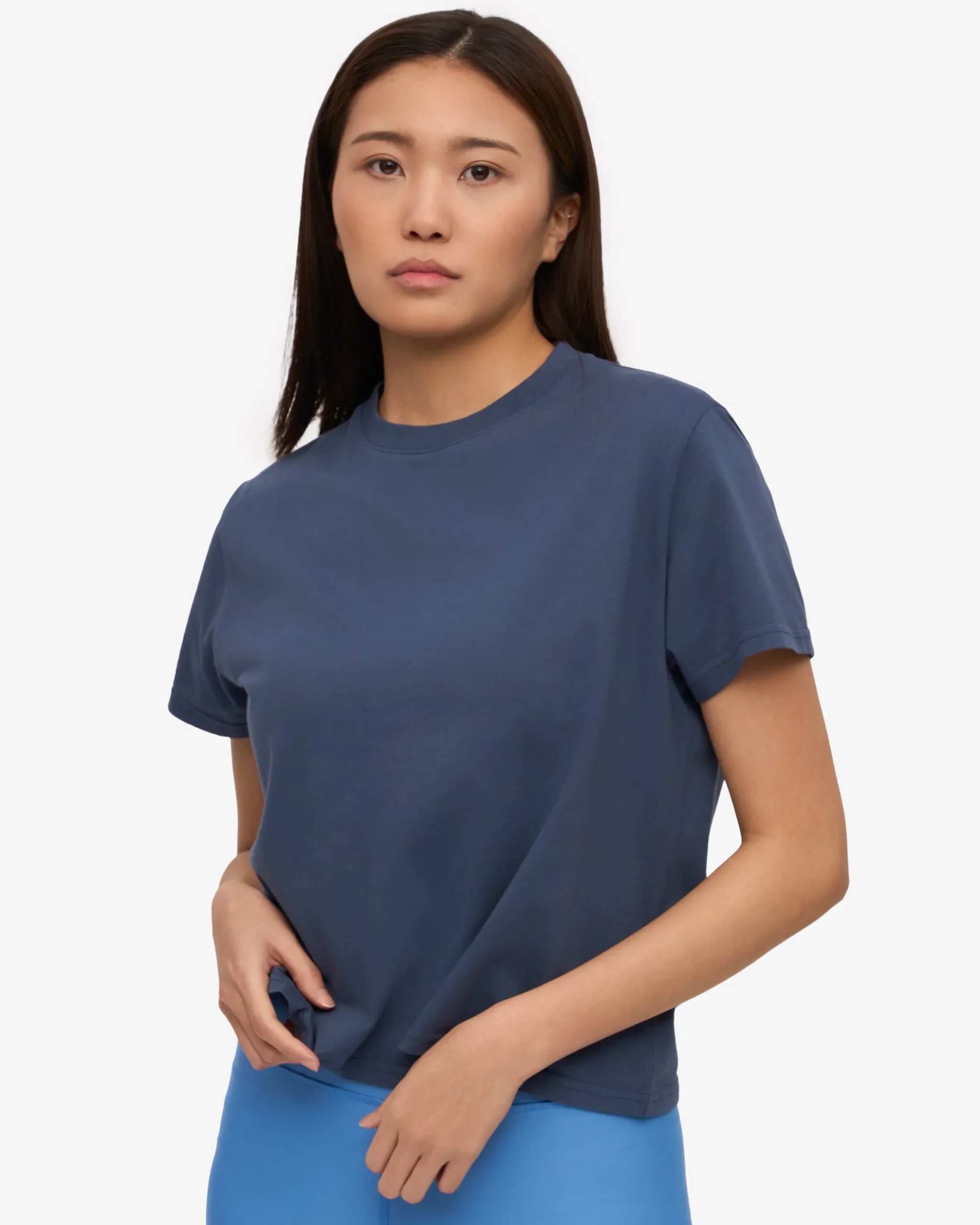 Organic Boxy Crop Tee - Petrol Blue (3-Pack)